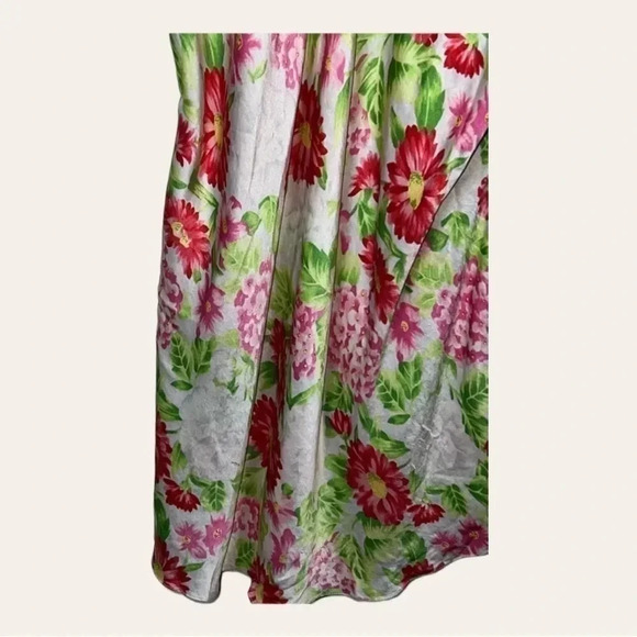 0283. FANTASIES BY MORGAN TAYLOR 100%‎ SILK NIGHTY FLORAL SPAGHETTI STRAPS SZ M - Picture 8 of 8
